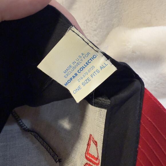 Vintage Dodge Hat Cap Snap Back One Size Black Red Mopar Men Embroidered 90s USA - Picture 6 of 7